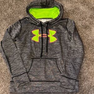 Under Armour Gray Hoodie with Neon Green Logo